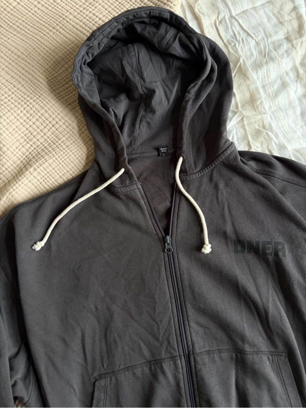 Oner Active raw lounge hoodie in COAL - Picture 2 of 9